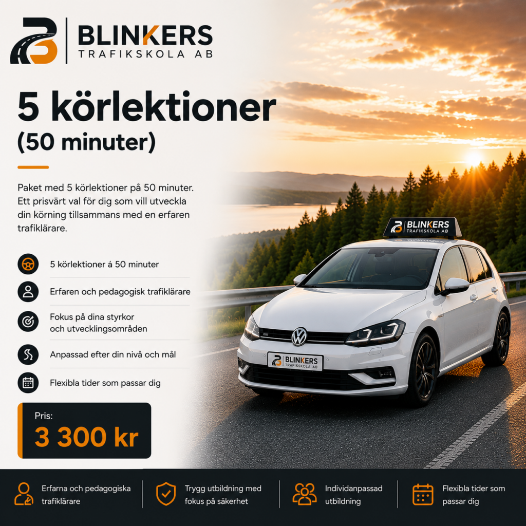 5 körlektioner (50 minuter)