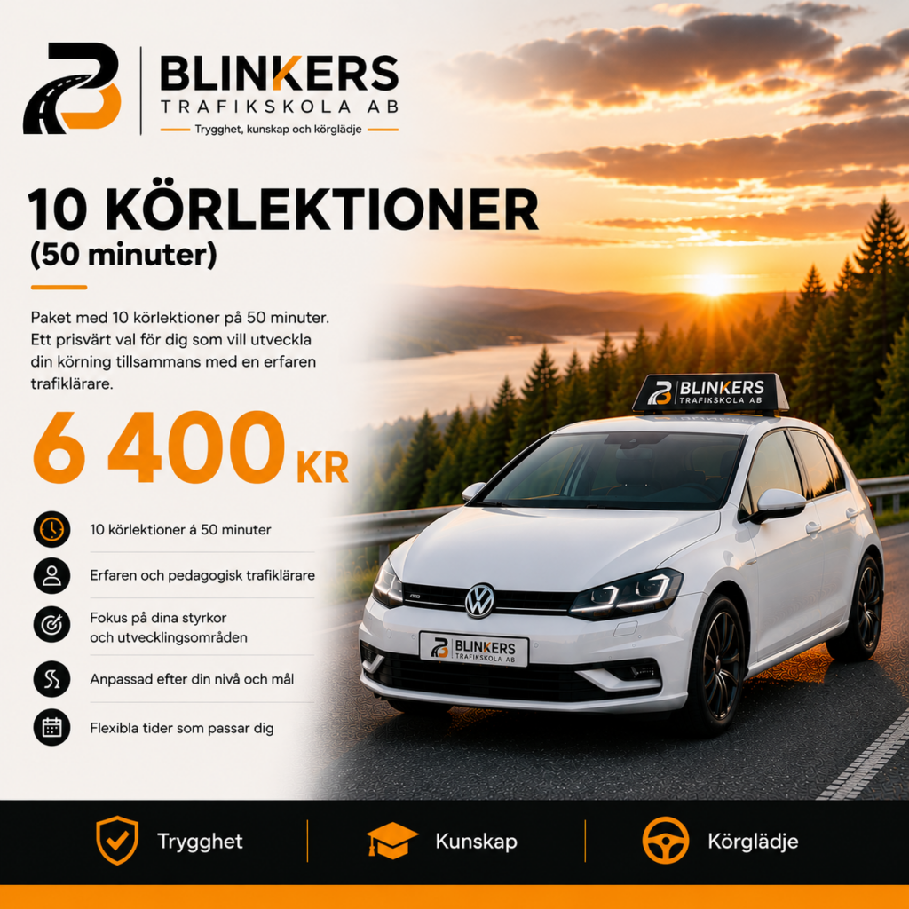 10 körlektioner (50 minuter)