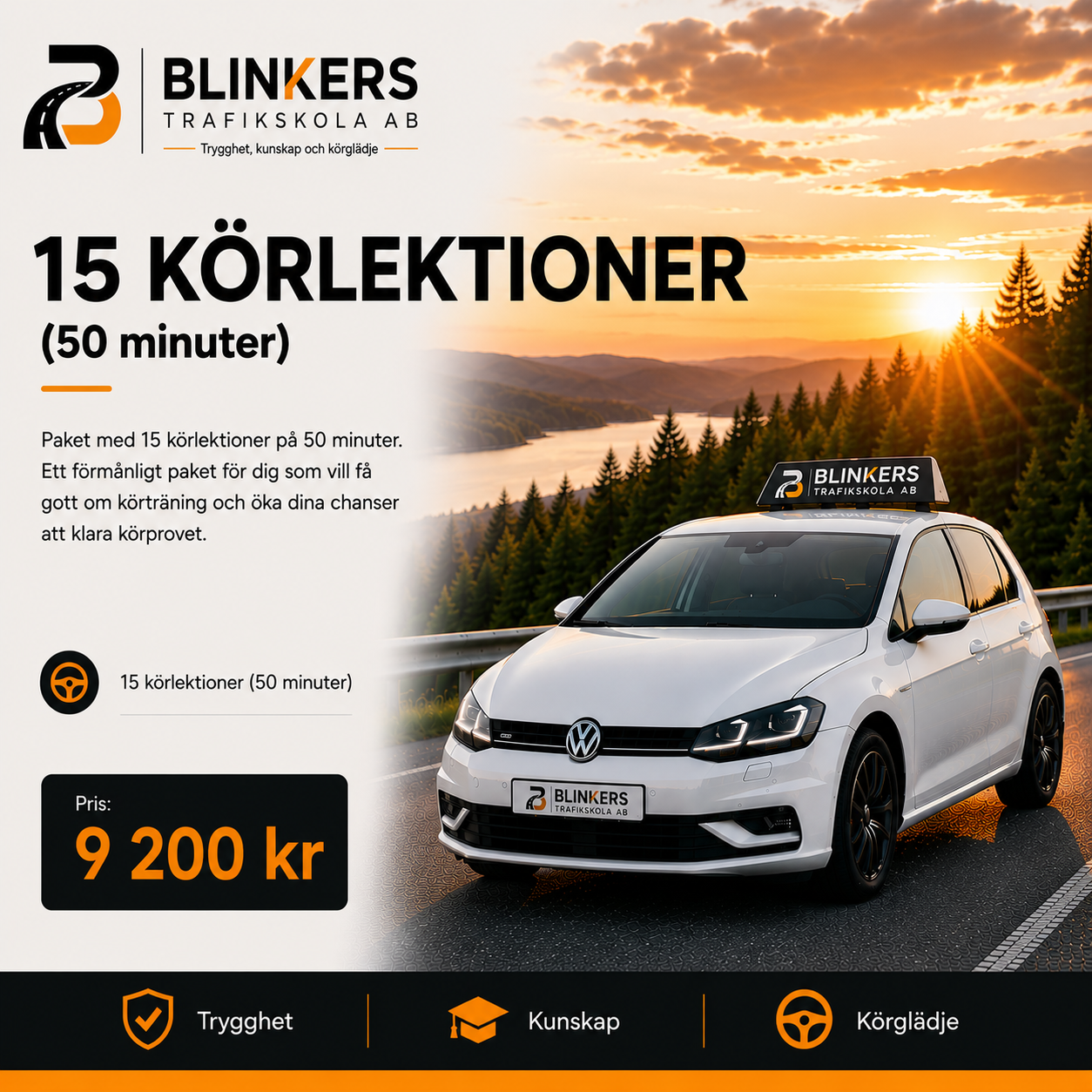 15 körlektioner (50 minuter)